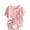 Pink, variant on Womens Linen Shirts Cute Summer Tops Casual Linen Round-Neck Top Printed Short Sleeve Button T-shirt Blouse L
