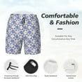 thumbnail image 4 of Kdxio Plaid Flowers Print Men's Swim Trunks with Compression Liner 7 Inch Inseam Quick Dry Swim Shorts, 4 of 7