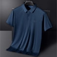 thumbnail image 2 of Jinhomg Button Polos Shirts for Men Lightweight Comfy Short Sleeve Ice Silk Golf Shirt Moisture Wicking Outdoor Tennis Shirt Athletic Tee Tops Clearance Items for Men Navy XXXL, 2 of 5