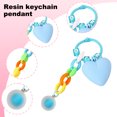 thumbnail image 3 of 2 Pcs Porte-Clés Cœur Coloré, Porte-Clés Pendentif pour Sac à Main, Décorations de Sac à Main, 3 of 5