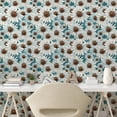 thumbnail image 2 of Ambesonne Floral Peel & Stick Wallpaper for Home, Daisies Nature Botanical Art, 13"x36", Cadet Blue and Off White, 2 of 5