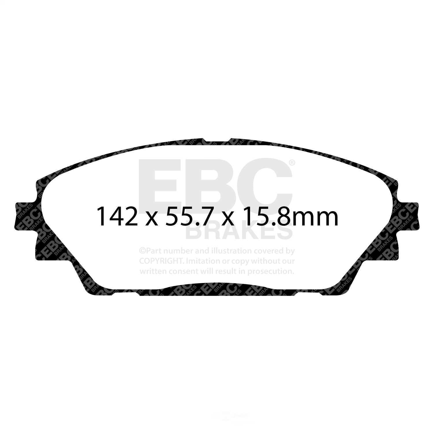 EBC Brakes Yellowstuff 4000 Series Street and Track Brake Pad Set Fits select: 2014-2019 MAZDA 3, 2020-2022 MAZDA CX-30