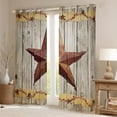 thumbnail image 2 of YST Western Curtains,West Texas Star Blackout Curtains for Kids Boys Teens Bedroom Living Room,Rustic Farmhouse Style Window Curtains & Drapes,Grey Wooden Barn Door Window Treatments 38"X54", 2 of 5