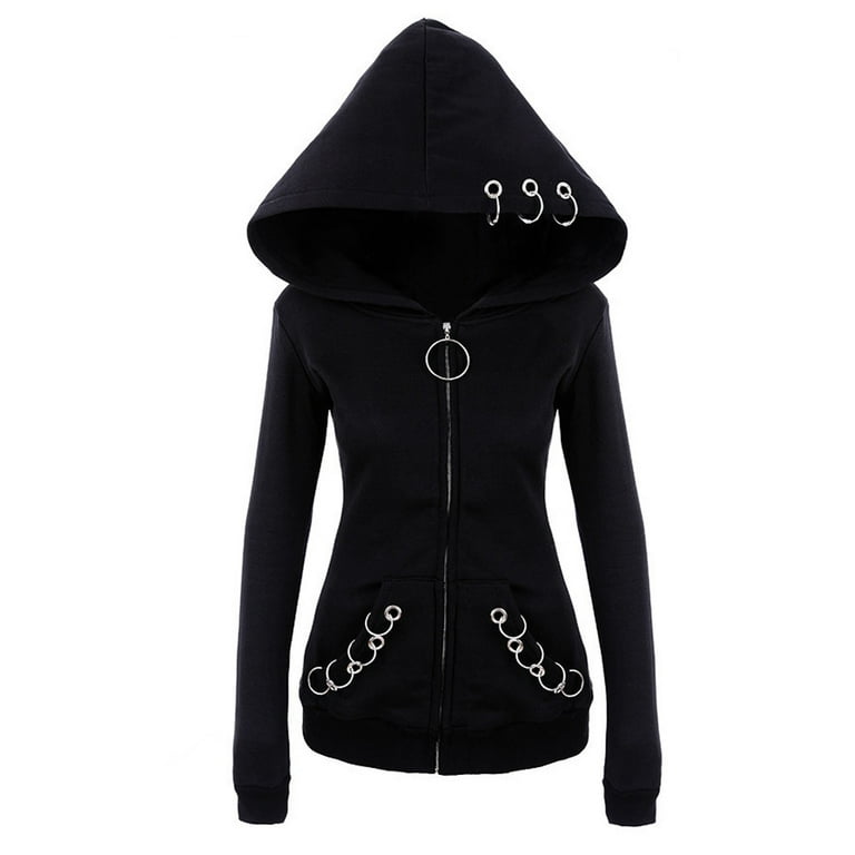 UPPADA Plus Size Women's Gothic Punk Hoodies Coats Fashion UPPADA Plus Size Women's Gothic Punk Hoodies Coats Fashion