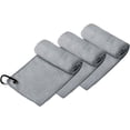 thumbnail image 2 of Microfiber Golf Towel (16" X 16") with Carabiner Clip, Waffle Pattern Golf Towel Hook and Loop Fastener - The Convenient Golf Cleaning Towel Grey, 2 of 10