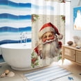 thumbnail image 5 of No Hook Shower Curtain with Built-in Rings - Vintage Santa Claus Christmas Washable Waterproof Fabric Bathroom Curtains for Hotel,Rentals, Stall 36 X 78 Inch , BerriesLeaves Snowflake, 5 of 9