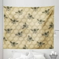 thumbnail image 1 of Bee Tapestry, Eco-Friendly Beekeeping Theme Honeycomb Cells and Bee Silhouettes Illustration, Fabric Wall Hanging Decor for Bedroom Living Room Dorm, 5 Sizes, Sage Green Beige, by Ambesonne, 1 of 1