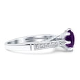 thumbnail image 2 of Natural Amethyst Size-9 Art Deco Round Cathedral Ring Classic Vintage Style CZ Wedding Engagement Ring For Women 925 Sterling Silver Gifts For Her, 2 of 6