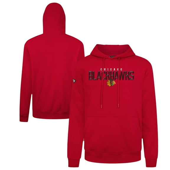 Men's Levelwear Red Chicago Blackhawks Podium Carve Pullover Hoodie