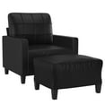 thumbnail image 4 of vidaXL Sofa Chair with Footstool Black Couch 30.7"x30.3"x31.5"/78"x30.3"x31.5", 4 of 16