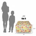 thumbnail image 3 of Mexican Print Rectangle Pouf, Doodle Style Sun Illustrations with Stars Swirls and Polka Dots, Foot Stool for Living Room Office Ottoman with Cover, 25", Pale Yellow Multicolor, by Ambesonne, 3 of 4
