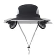 thumbnail image 4 of gcong 2-in-1 Hat Fan, Wide Brim Solar Fan Hat-Solar & USB Charging, Outdoor Sun Hat with 2 Fan, UPF50+, 4 of 5