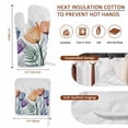 thumbnail image 6 of Oven Mitt and Pot Holders SetColorful Tulip Heat Resistance Oven Gloves with Non-Slip Surface Kitchen Oven Mitts and Hot Pads for Cooking Baking Grilling BBQ, Leaves Floral, 6 of 9
