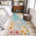 thumbnail image 5 of Summer Washable Runner Rugs 2'x6', Ocean Beach Yellow Flowers Starfish Linen Texture Low Pile Throw Entryway Rug Non-Slip Sturdy Edge Binding Carpet for Indoor Bedside Entrance Bedside, 5 of 9