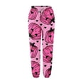 thumbnail image 4 of Women's Pants Printed Cartoon Sweatpants With0Pockets Festival Drawstring Pink Loose Pants for Women L, 4 of 4