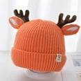 thumbnail image 2 of Gpaecead Christmas Toddler Baby Trendy Cute Boys And Girls Knitted Solid Color Hat Orange, 2 of 4