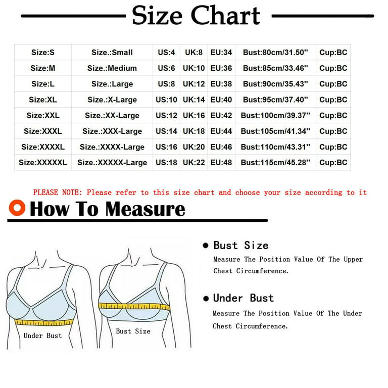 Bra Size Chart Letter