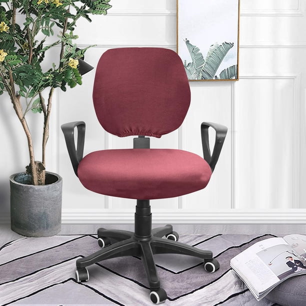 Poliéster Spandex Elástico Funda para silla de oficina Transpirable Extraíble Estiramiento Hogar Sillas de computadora Fundas de asiento Hugtrwg Para estrenar
