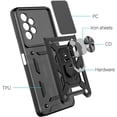 thumbnail image 2 of Case for Samsung Galaxy A13 4G (Not 5G) with Slide Camera Cover, Heavy Duty Military Grade Protection Phone Case Built-in 360° Rotate Ring Stand for Samsung Galaxy A13 4G SJ Silver, 2 of 8