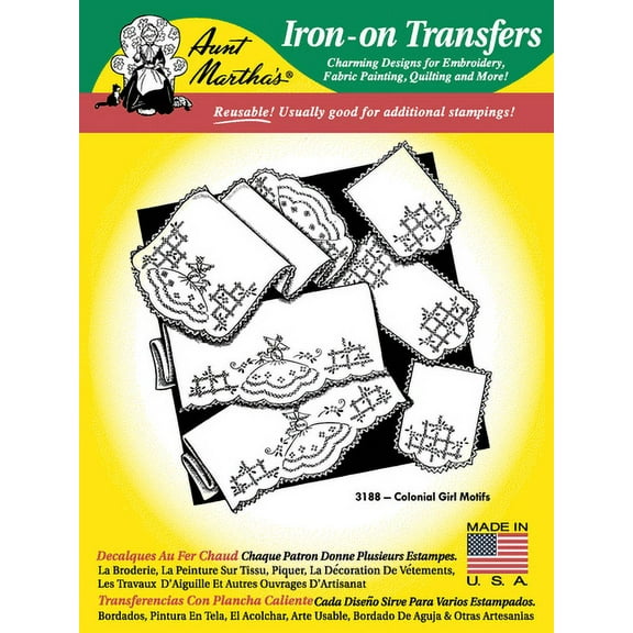 Aunt Martha's #3188 Colonial Girl Motifs