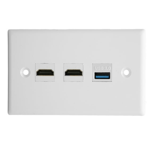 PlacA de Pared USB3.0, Conexión de Conexión de Conexión Fácil de Cables Instalar Ocultos Hd Interfaz multimedia Placa de Pared Ethernet ABS para Proyector para reproductor de DE