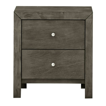 Passion Furniture Burlington 2-Drawer Gray Nightstand PF-G2405-N