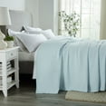 thumbnail image 3 of Better Trends All Season Full/Queen Size Blanket 100% Cotton Waffle Weave Blanket for Couch Lightweight & Breathable, Soft Blanket (90"x 90") Light Blue Janiya Collection, 3 of 4