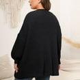 thumbnail image 6 of Lovskoo 2024 Cardigan Sweaters for Women Plus Size Open Front Long Sleeve Solid Color Thick Woolen Trendy Loose Coat Oversized Winter Outerwear Tops Black, 6 of 6