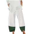 thumbnail image 2 of Htigea Clearance Women's Linen Summer Palazzo Pants Flowy Wide Leg Beach Pants with Pockets White,S, 2 of 6