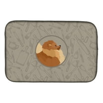 Caroline's Treasures Pomeranian In the Kitchen Dish Drying Mat