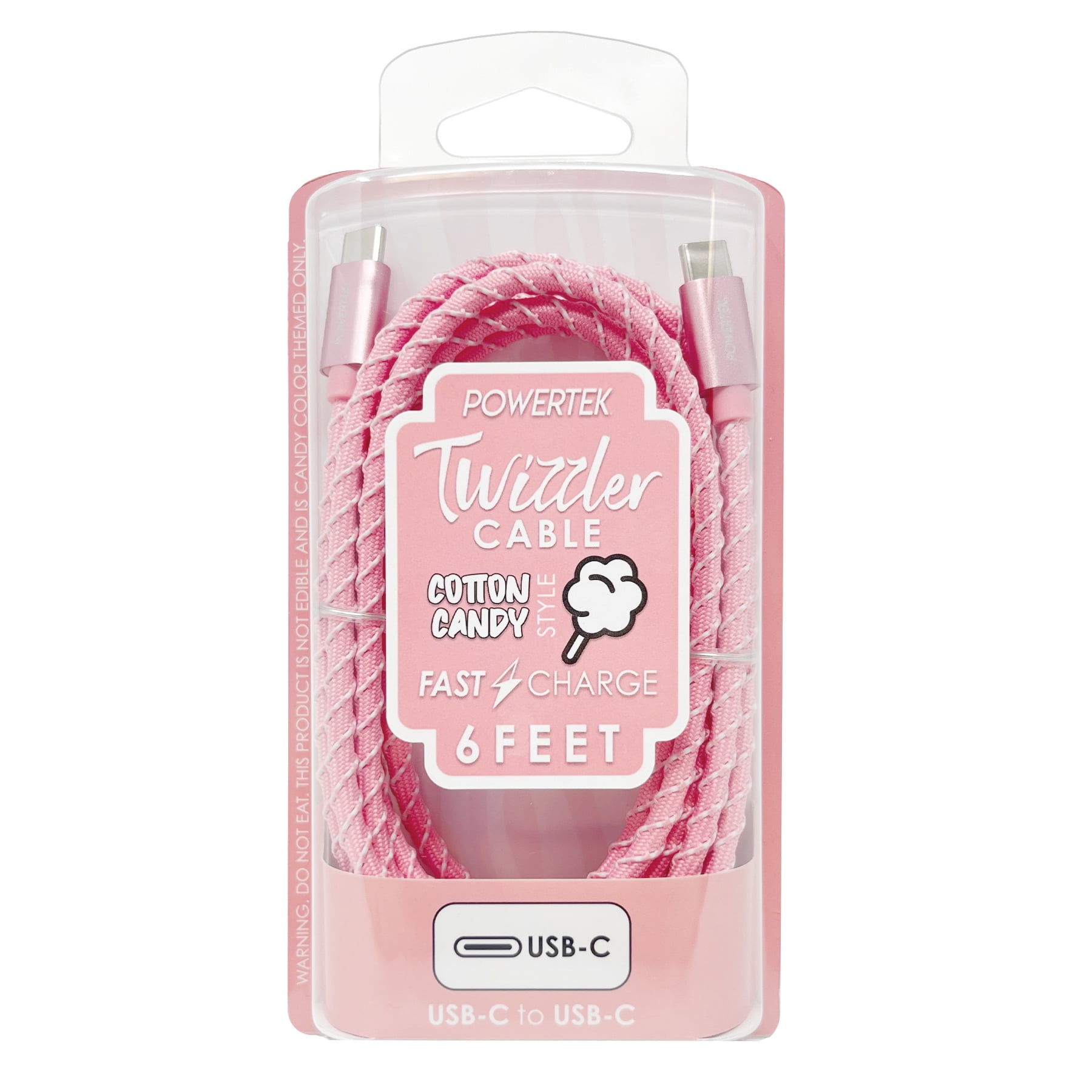 Liquipel Powertek Twizzler USB-C to USB-C - Pink