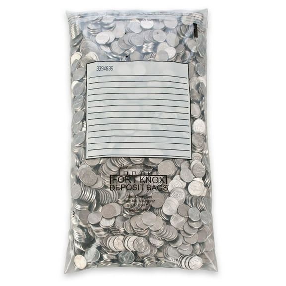 Self Sealing Coin Bags - White Block - 9 x 17 - 500/case