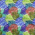 thumbnail image 1 of oneOone Cotton Jersey Medium Blue Fabric Tropical Leaf Diy Clothing Quilting Fabric Print Fabric By Yard 58 Inch Wide, 1 of 4