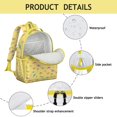 thumbnail image 4 of White Green Leaf Flower Sunflower Pattern Backpack for School,Cute School Bag,Schoolbag with Adjustable Shoulder Straps & Padded Back,15.25"x11.5"x5.25", 4 of 5