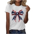 thumbnail image 3 of Generic Womens Casual Soft T Shirts Round Neck Short Sleeve USA Flag Graphic 4th of July Summer Trendy Patriotic Shirts, 3 of 3