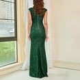 thumbnail image 6 of Formal Dresses for Women Evening Party Prom Elegant Sequin Tank Long Mermaid Dresses Sleeveless V-Neck Solid 2023 Summer Maxi Dress Green s, 6 of 7