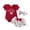 style-01 Red, variant on JUMEYU Newborn Girl Clothes Set Baby Girls Shorts Set Short Sleeve Letters Print Romper Shorts with Hairband Outfit 0 3 6 9 12 18 24 Months (Red,3-6 Months)