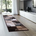 thumbnail image 1 of Allstar Brown Hand Carved Indian Contemporary Circles Area Rug (5' 2" x 7' 2"), 1 of 6