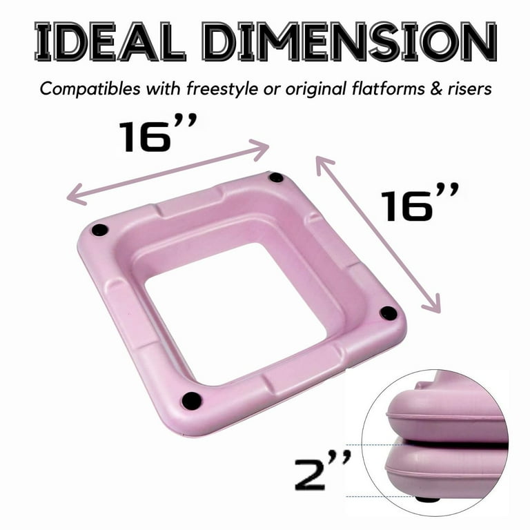 Yes4All Health Club Sized Adjustable Aerobic Exercise Step Platform with 4 Included Adjustable Risers and Extra Riser Options Pastel Pink