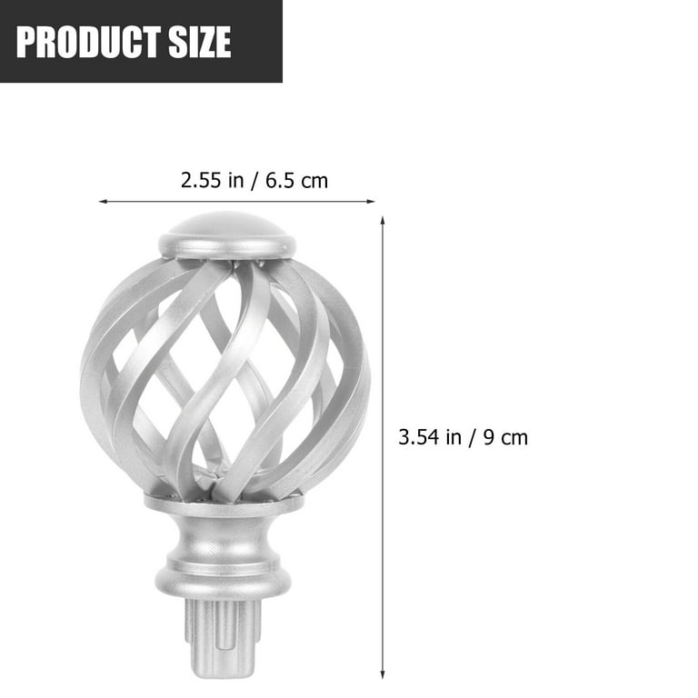 2pcs Curtain Rod Finials Curtain Finials Ends Cap Curtain Pole Finials
