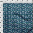 thumbnail image 3 of oneOone Silk Tabby Teal Blue Fabric Skull Craft Projects Decor Fabric Printed By The Yard 42 Inch Wide, 3 of 5