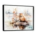 thumbnail image 2 of Designart "Serenity of Beaver by Watercolor Stream I" Animals Framed Wall Art - Modern Brown Beaver Bedroom Framed Canvas Wall Art, 2 of 6