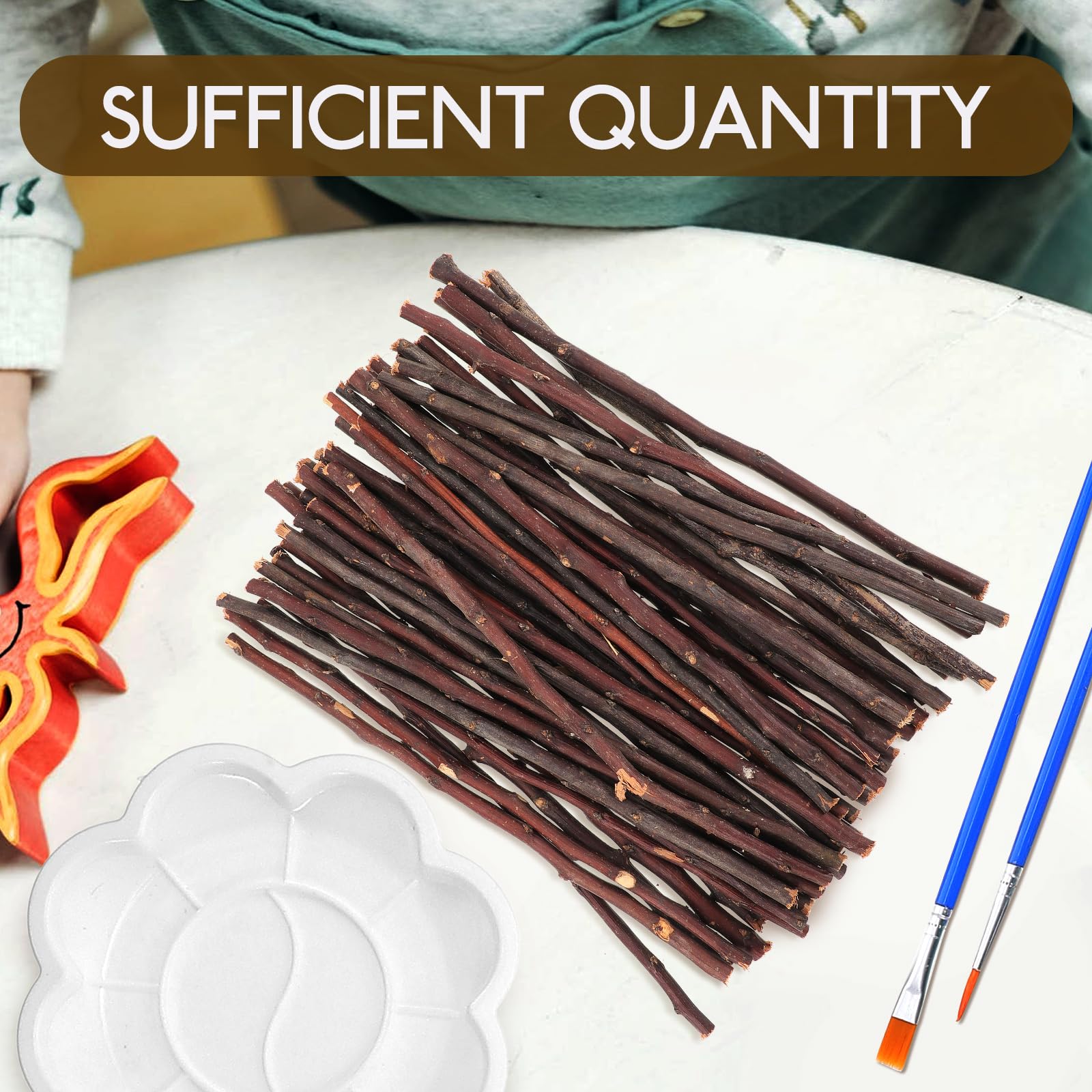 36Pcs Natural Wood Log Sticks for Crafts 11.8" Dried Twigs for DIY Wood Craft Supplies Photo Props and Home Decoration Accessories, Brown