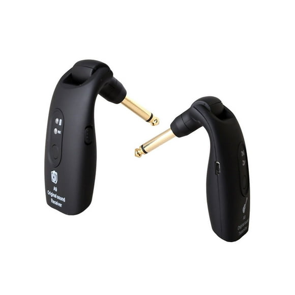 Greeniant Transmisor de 20Hz-20kHz, receptor integrado ligero portátil de 2,4 GHz-2,483 GHz, convertidor integrado para piezas de bajo Accesorios para instrumentos musicales Negro