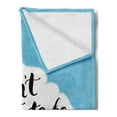 thumbnail image 2 of Wording Soft Flannel Fleece Throw Blanket, Inspirational Hand Writing Brush Strokes Background Calligraphy, Cozy Plush for Indoor and Outdoor Use, 60" x 80", Turquoise Black White, by Ambesonne, 2 of 5