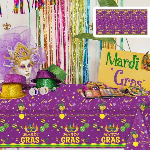 Mantel de Carnaval de 53,93 X 107,87 Pulgadas, Impermeable y Resistente Al Aceite, Desechable, para Fiestas de Cumpleaños.