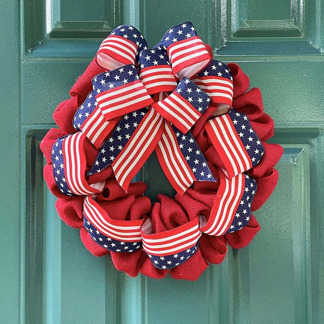 Day Welcome Wreath Door Hanging Independence Day Wreath Decoration Door Wreath Decoration