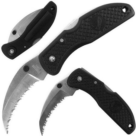 Whetstone 6.625" Black Crow Stainless Steel Serrated Blade Knife