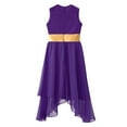 thumbnail image 7 of Aislor Kids Girls Metallic Sleeveless Lyrical Contemporary Dance Dress Size 6-16 Purple 12, 7 of 7