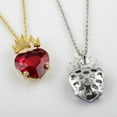 thumbnail image 2 of Collar de corazón para mujer, collar con colgante de piedra natal roja para ella, collar de aniversario para mujeres, esposas y madres, 2 of 5
